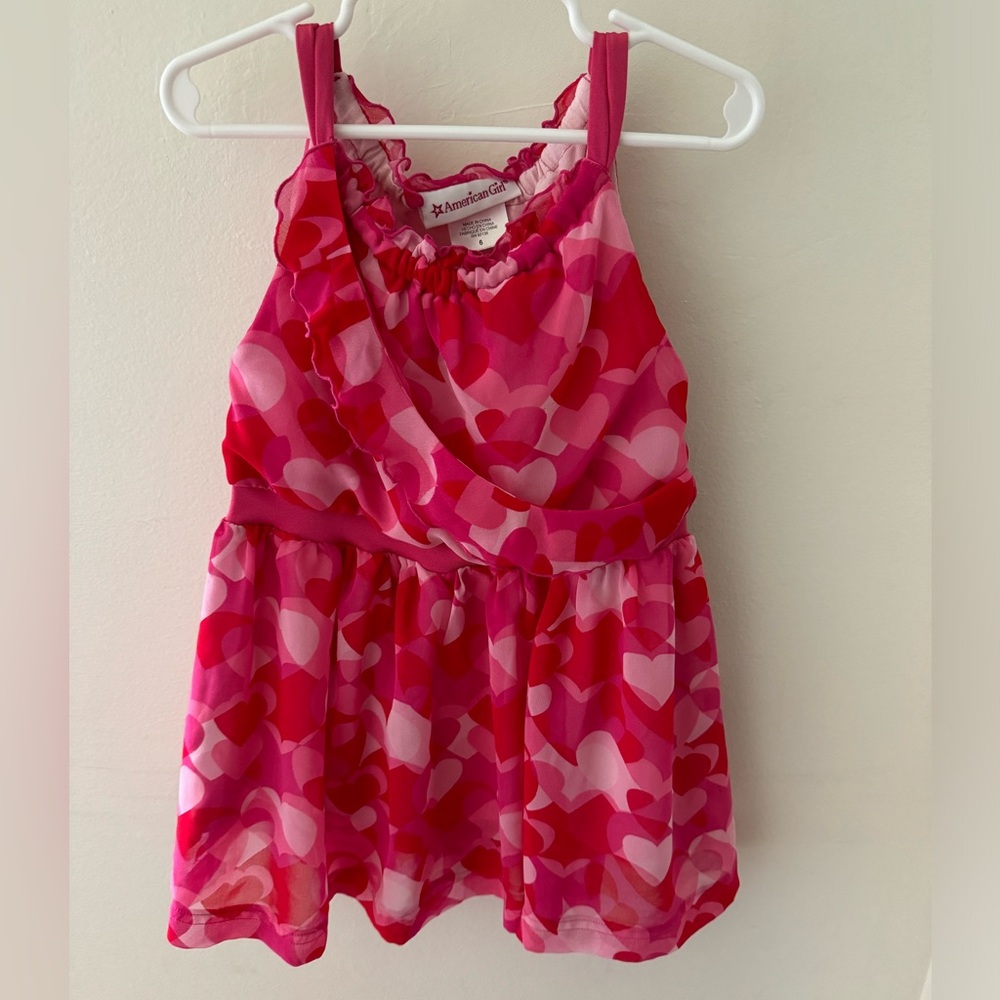 American Girl- girls size 6 heart dress